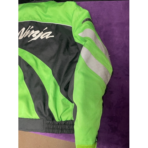 101 - Mens Kawasaki Ninja Motorbike Jacket Green & Black 42 Large