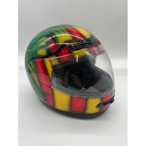 94 - Custom air sprayed motorbike helmet