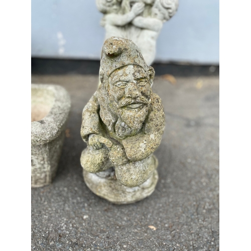 315 - A selection of stone garden ornaments