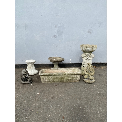 315 - A selection of stone garden ornaments