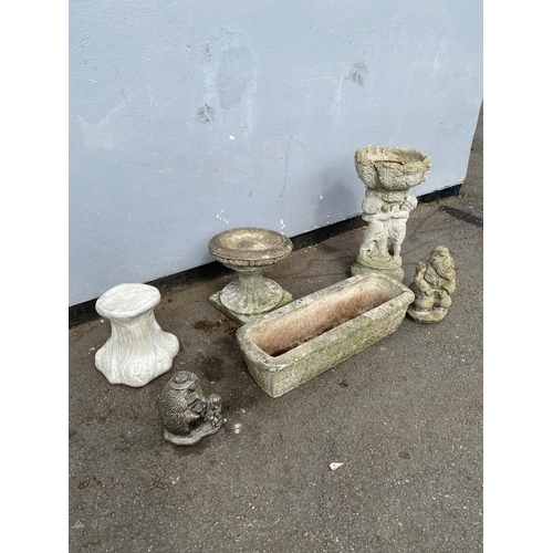 315 - A selection of stone garden ornaments