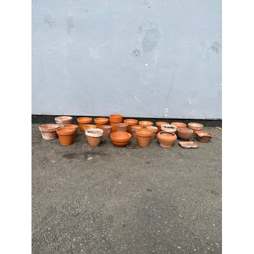 319 - A large collection of small terracotta pots.