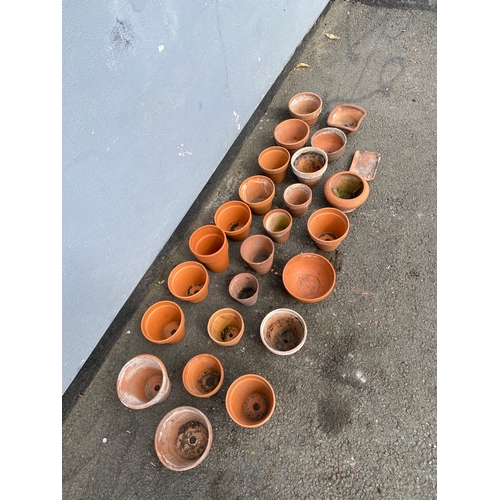 319 - A large collection of small terracotta pots.