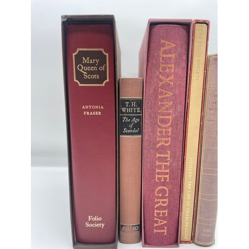 75 - Five vintage Folio Society Books - Alexander the Great , Mary Queen of Scots, The life of Charlemagn... 