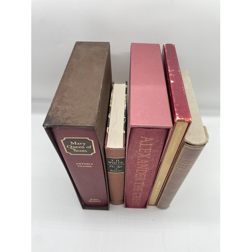 75 - Five vintage Folio Society Books - Alexander the Great , Mary Queen of Scots, The life of Charlemagn... 