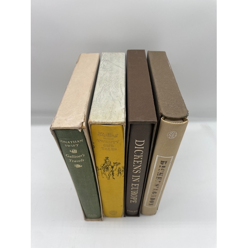 79 - Four Folio Society Books - Gulliver's Travels, Twenty One Tales, Dickens in Europe, Dickens London