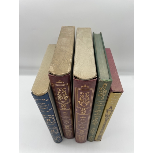 83 - Five Folio Society Books - John Evelyns Diary, Auto Biography of Cellini (2) + others