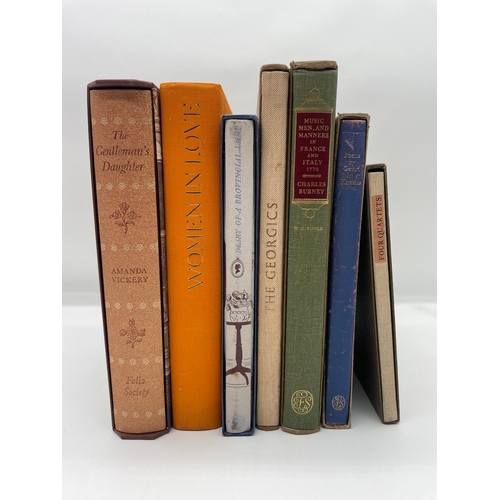 84 - Seven Folio Society Books - The Gentleman's Daughter, Women in Love, The Georgics, Four Quartets + o... 