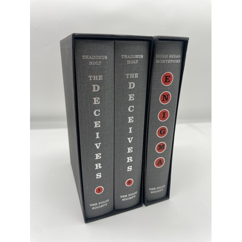 92 - Thaddeus Holt The Decivers (2 Vols) + Hugh Sebag-Montefiore Enigma - Folio Society