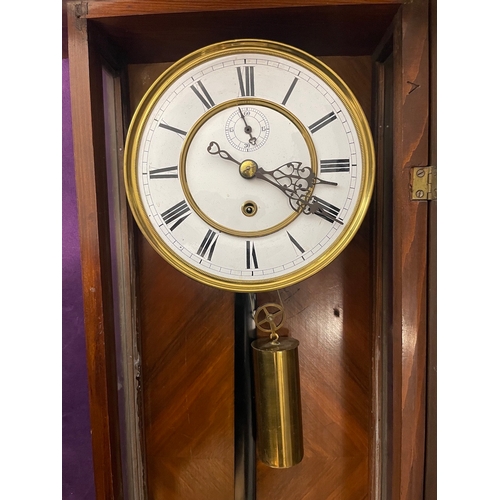 70 - Stunning Early 20th Century Regulator Wall Clock - 124cm x 36cm x 18cm