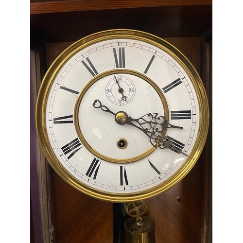 70 - Stunning Early 20th Century Regulator Wall Clock - 124cm x 36cm x 18cm