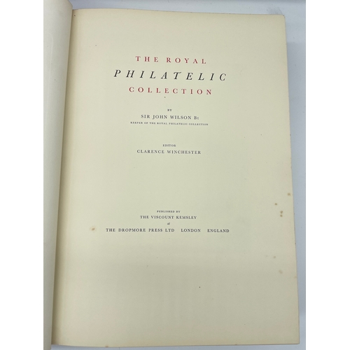 93 - Superb Red Leather Bound The Royal Philatelic Collection by Sir John Wilson Bart c1952