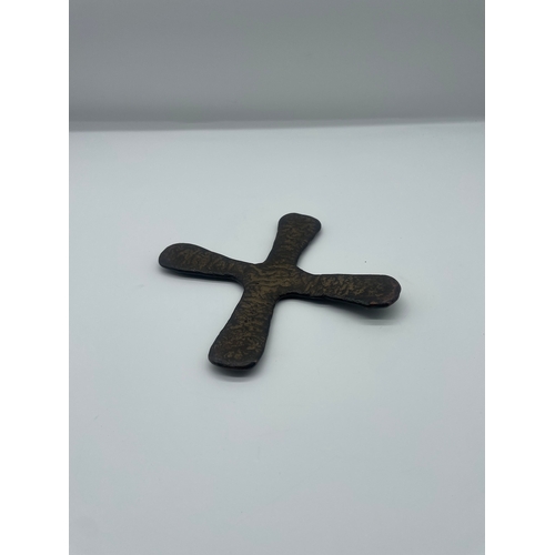 111 - 19th Century cast bronze Congolese Currency Katanga Cross - 21cm