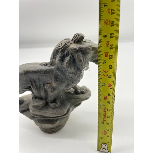 113 - Vintage Cast Lead Lion Mascot (English)