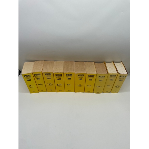 97 - Complete 1980's Wisden Cricketers Almanack's