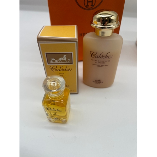 122 - Brand New Sealed Hermes Caleche 200ml Perfume + Hermes Caleche Miniature bottle of perfume and showe... 