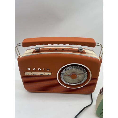 35 - Two Akai Retro Style Radios