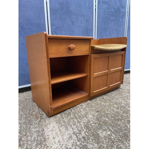 347 - Mid Century Nathan Teak Telephone Seat / Table - 37cm x 57cm x 91cm