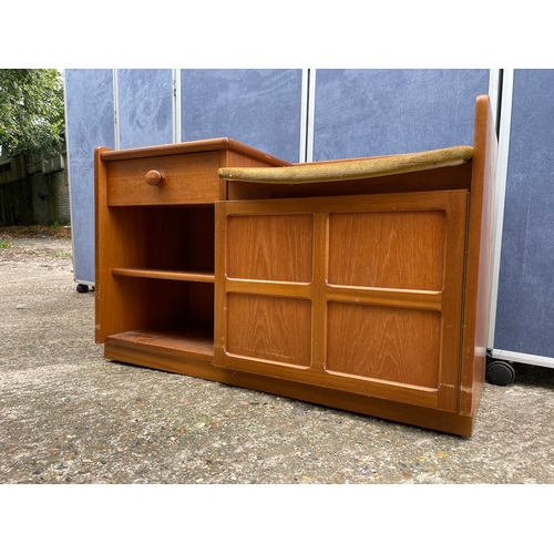 347 - Mid Century Nathan Teak Telephone Seat / Table - 37cm x 57cm x 91cm