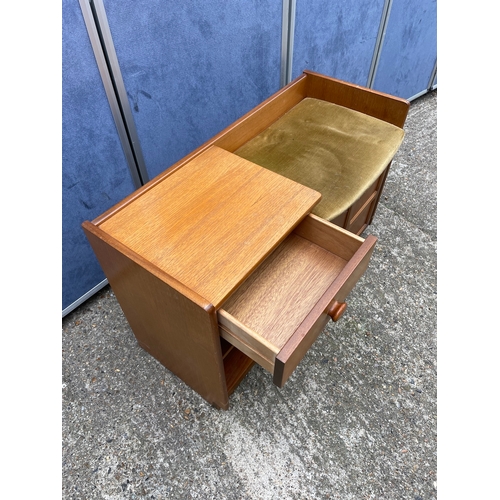 347 - Mid Century Nathan Teak Telephone Seat / Table - 37cm x 57cm x 91cm