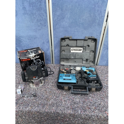 375 - Wickes 1200W router and cordless Erbauer drill