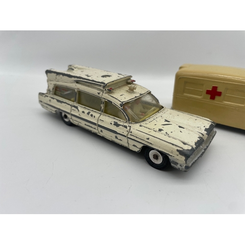 16 - Dinky Toys - Superior Criterion, Daimler, Nash Rambler Fire + Corgi Toys Commer Ambulance