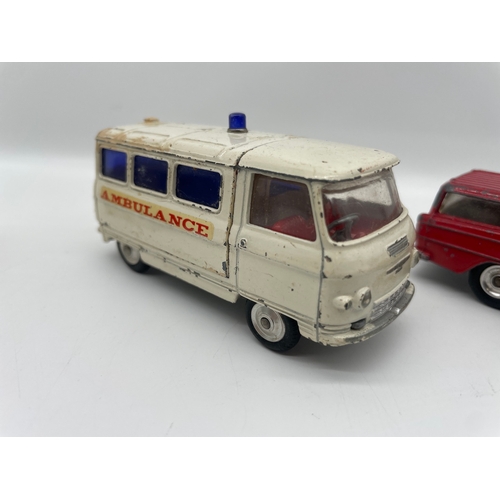 16 - Dinky Toys - Superior Criterion, Daimler, Nash Rambler Fire + Corgi Toys Commer Ambulance