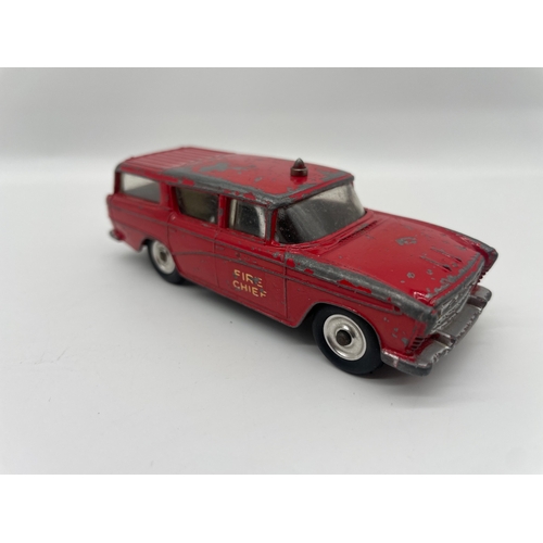 16 - Dinky Toys - Superior Criterion, Daimler, Nash Rambler Fire + Corgi Toys Commer Ambulance