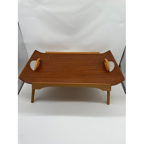 64 - Mid Century Teak / Afromosia Folding Butlers Tray