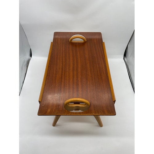 64 - Mid Century Teak / Afromosia Folding Butlers Tray