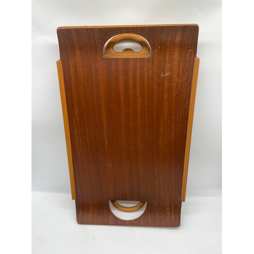 64 - Mid Century Teak / Afromosia Folding Butlers Tray