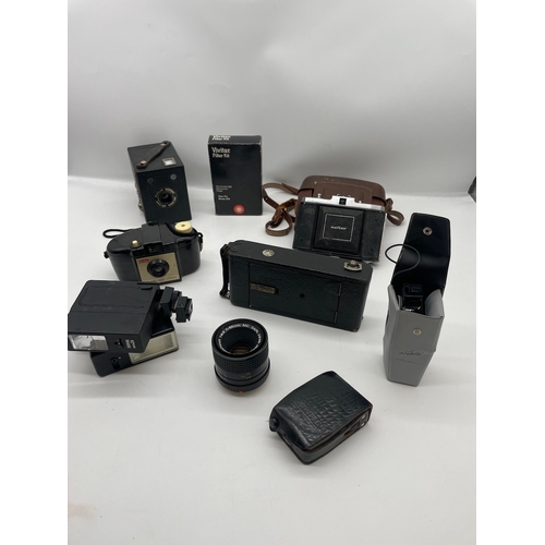 55 - Lot of vintage camera / lenses / accessories - Ensign, Nettar