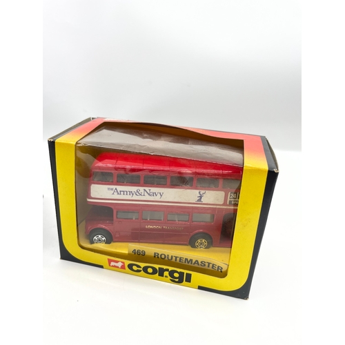 42 - Two vintage boxed Corgi Models - 279 Rolls Royce Corniche + 469 Routemaster