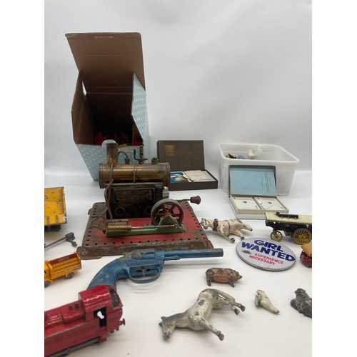 43 - Quantity of vintage children toys + mamod steam engine