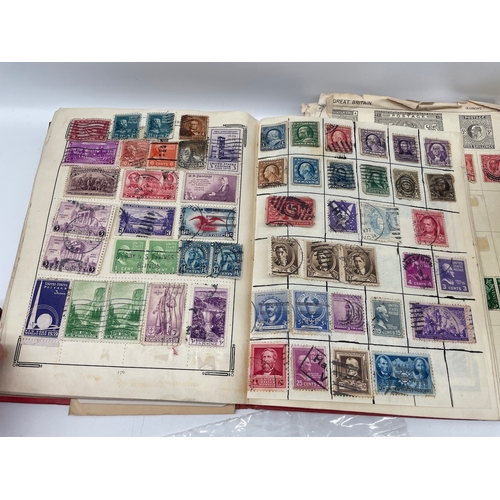 74 - Quantity of 19th-20th century stamps in album Japan, India, America, China + more  , hand written le... 