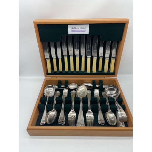 77 - Part complete Arthur Price Silver Plated Cutlery Services in Case