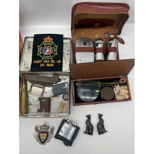 78 - Quantity of various vintage goods including lighters and pocket scales