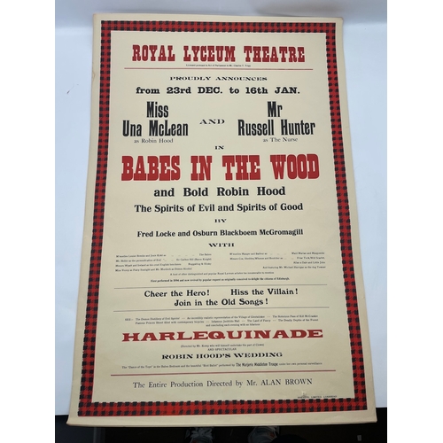 Four Original Royal Lyceum Theatre Babes in the Wood Poster