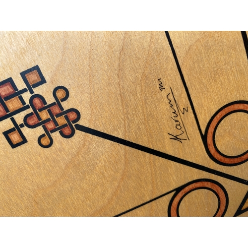 89 - Karum's handmade Carrom board. 

Dimensions - 36.5