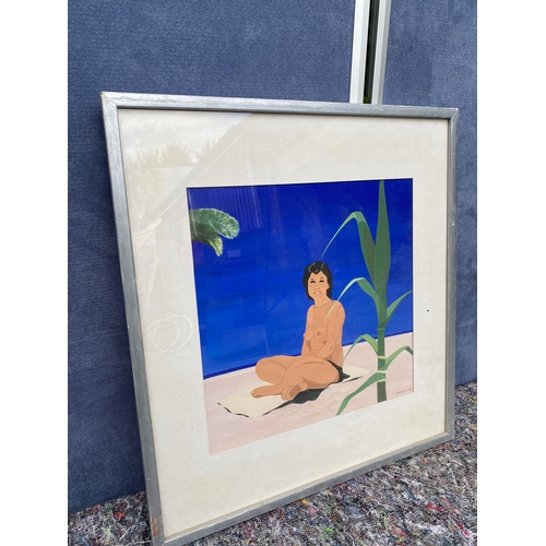 390 - Interesting signed print of a nude lady by S.Bradley 1982. 

Dimensions - 21