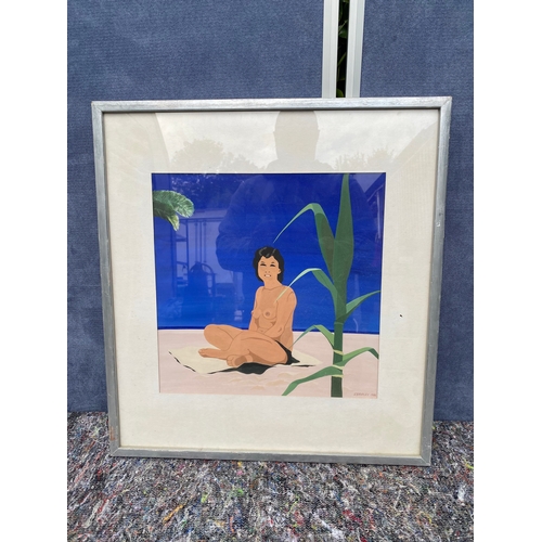 390 - Interesting signed print of a nude lady by S.Bradley 1982. 

Dimensions - 21