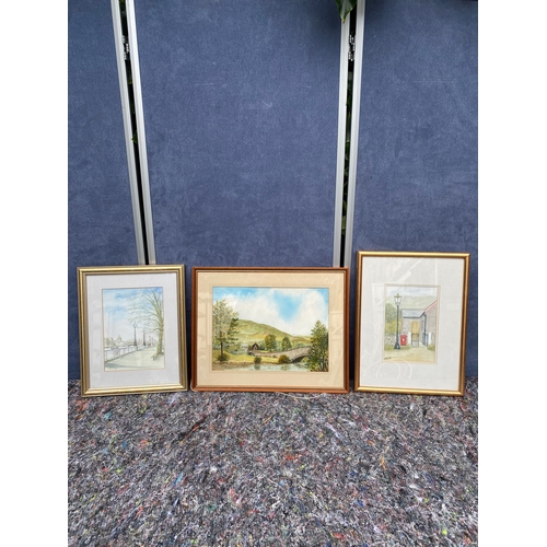 400 - A trio of signed water colours by R.Perry