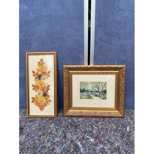 405 - Lovely pair of art pieces one signed 'Bluebell walk