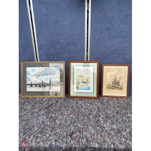 410 - Three scenic landscape signed water colours. 

Dimensions of largest in images for reference.