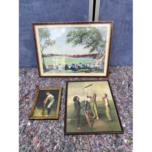 411 - A trio of vintage cricket inspired pieces.

Dimensions in images of largest for reference.