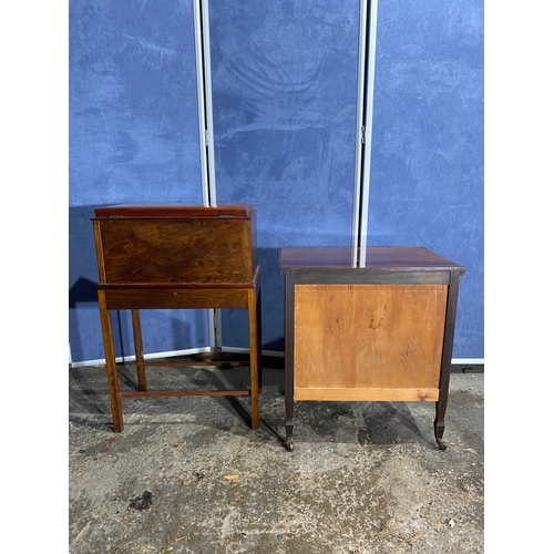 172 - Vintage sewing box and small four drawer chest of drawers. 

Please see images for all dimensions.