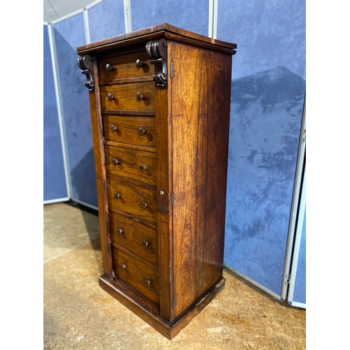 187 - Beautiful antique Rosewood seven drawer wellington cabinet. 

Dimensions - 24