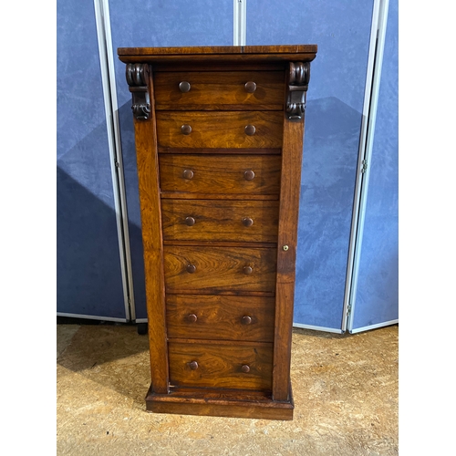 187 - Beautiful antique Rosewood seven drawer wellington cabinet. 

Dimensions - 24