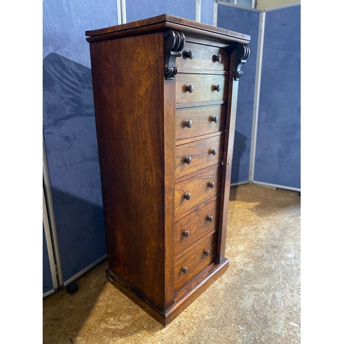 187 - Beautiful antique Rosewood seven drawer wellington cabinet. 

Dimensions - 24