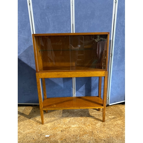 200 - Lovely mid century glass front display cabinet with under shelf. 

Dimensions - 11.5